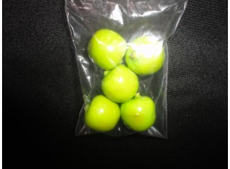 Декор "Мини - яблочко" 2 см/зеленое (набор 5 шт)