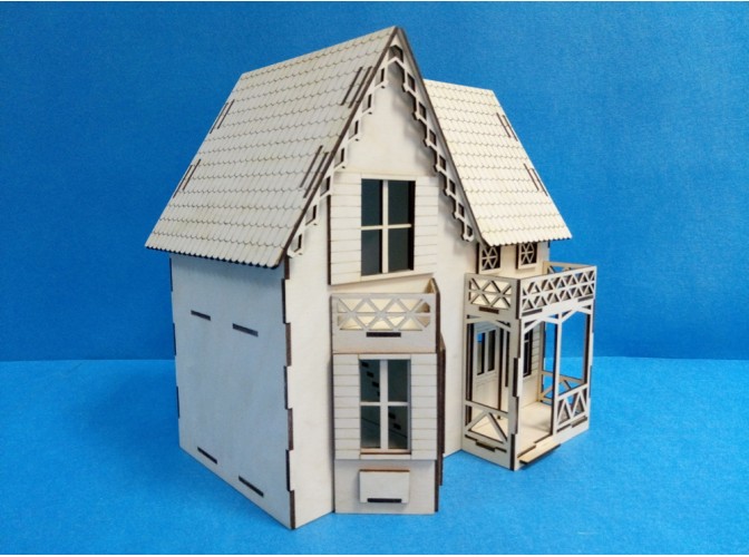 Кукольный домик "Три балкона" раскраска/фанера (1шт)